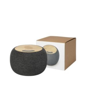 Ecofiber bamboo Bluetooth® speaker and wireless charging pad